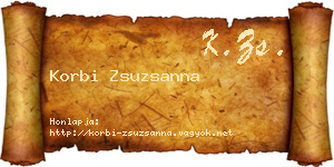 Korbi Zsuzsanna névjegykártya